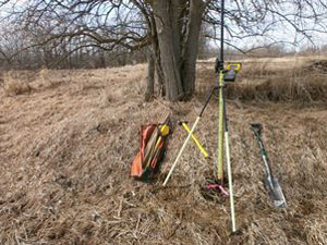 LE Land Surveying Services setting up the equipment for surveying